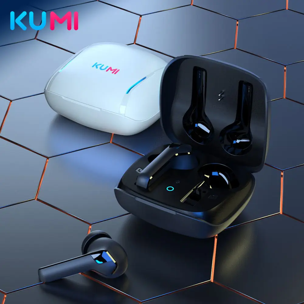 

KUMI X1 Gaming Earbuds 50ms Low Latency TWS Bluetooth 5.0 Earphone 40hours with Charging Case Positioning for PUBG for FORTNITE