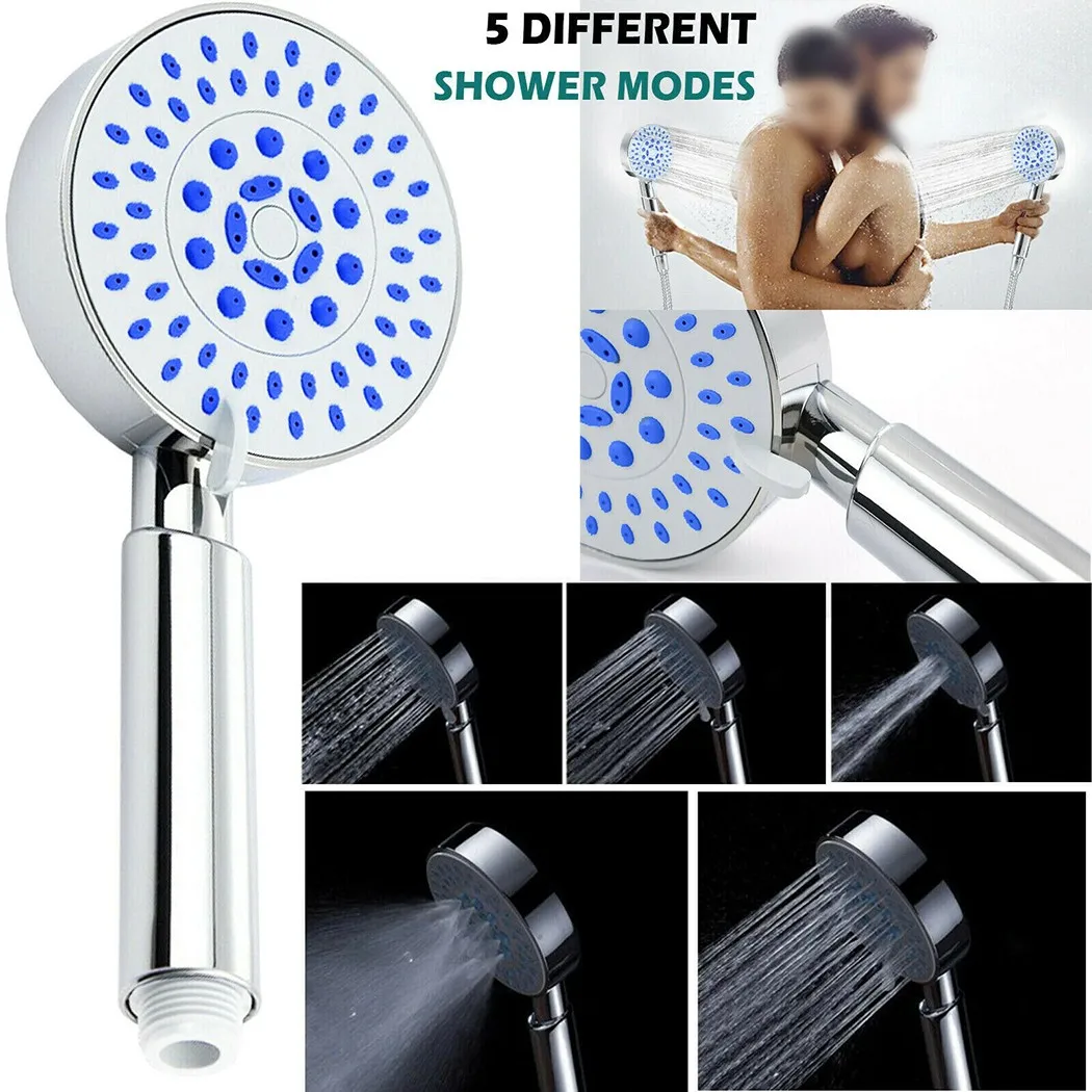 

Shower Shower Head Universal 5 Mode Head High Pressure High Turbo Massage
