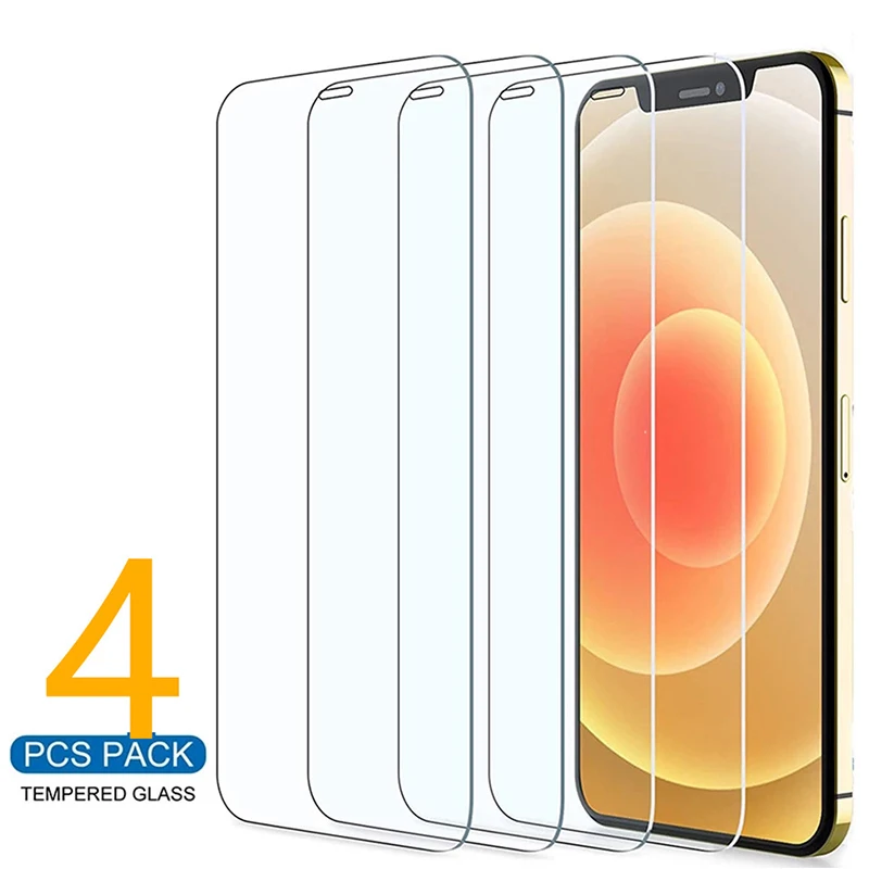 Защитное стекло для iPhone 12 Pro Max Mini XR XS X 4 шт. | Мобильные телефоны и аксессуары