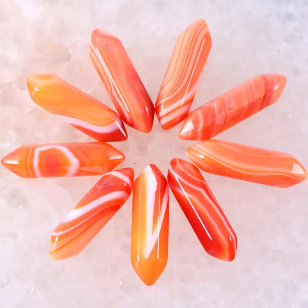 8x32 мм натуральные камни оранжевый из Красного Оникса шестигранные бусины без