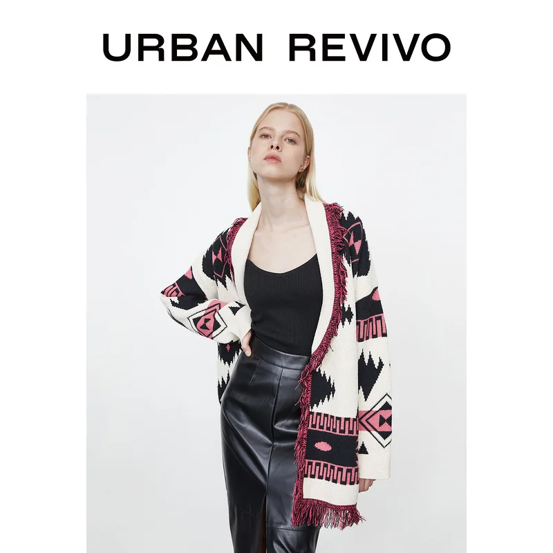 

Winter new youth women's retro Christmas sweater tassel knitted jacket