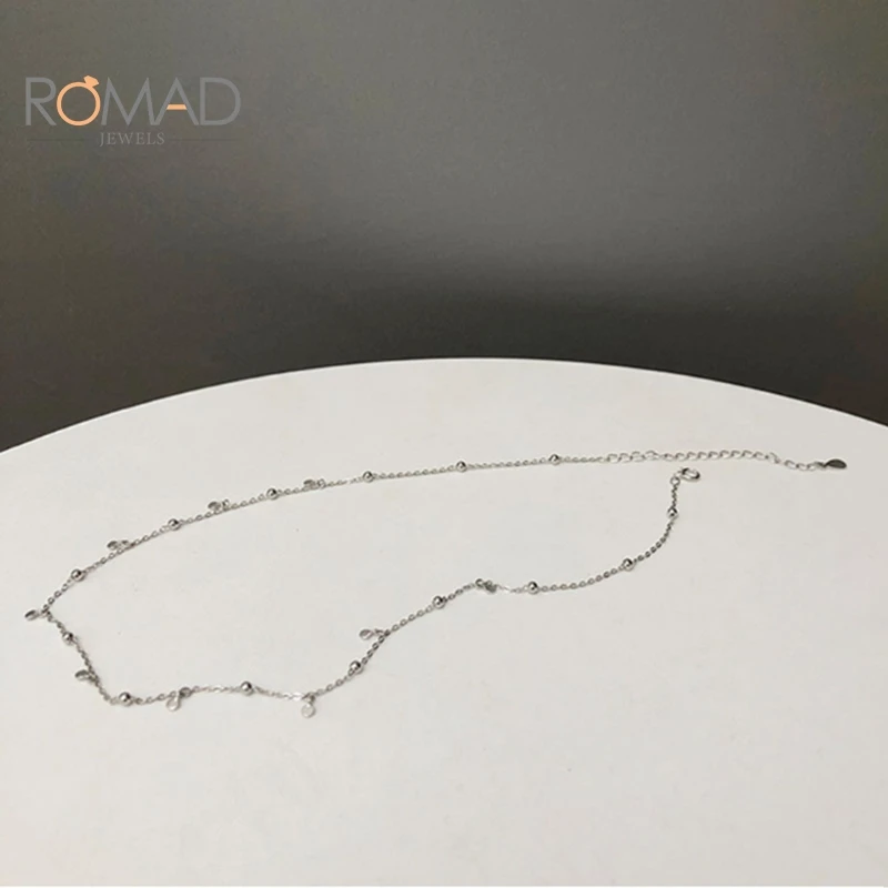 

ROMAD 2020 New Round Bead Choker Necklace For Women Sliver Clavicle Chain Necklace Gifts Fashion Jewelry Wholesale Bijoux Femme