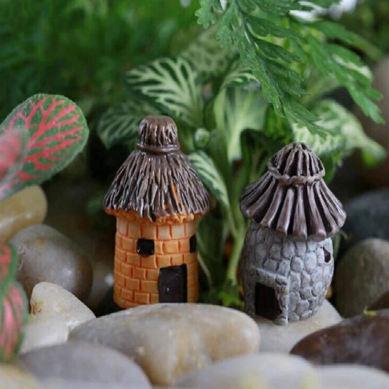 Смола украшение для дома сада и DIY Мини Ремесло пейзаж с коттеджем Живопись