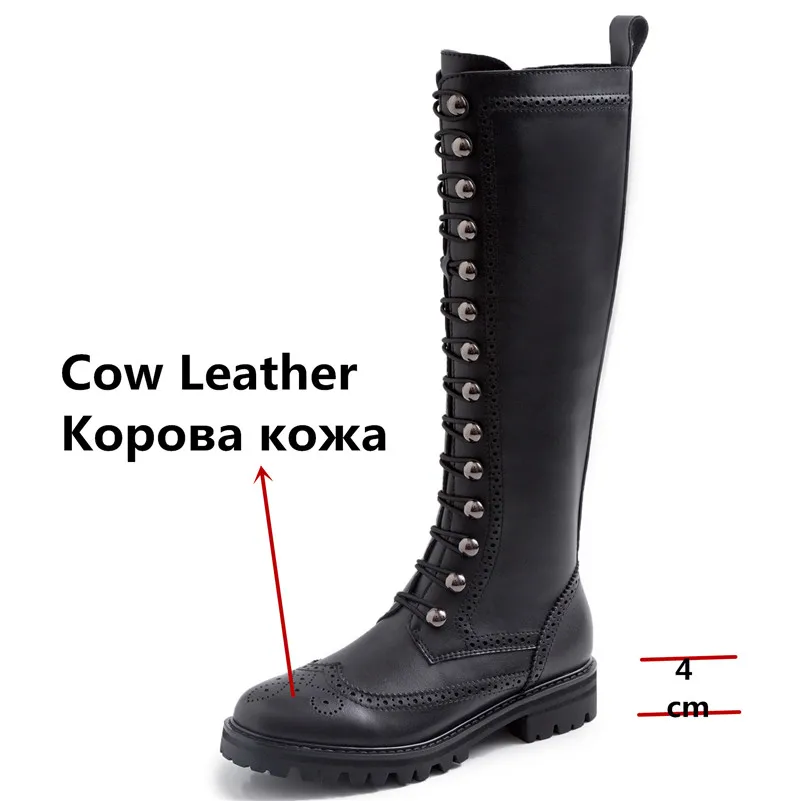 

Classic Short Boots Women Nightclub Shoes Genuine Leather High Heels Women Knee High Boots Motorcycle Punk Boots