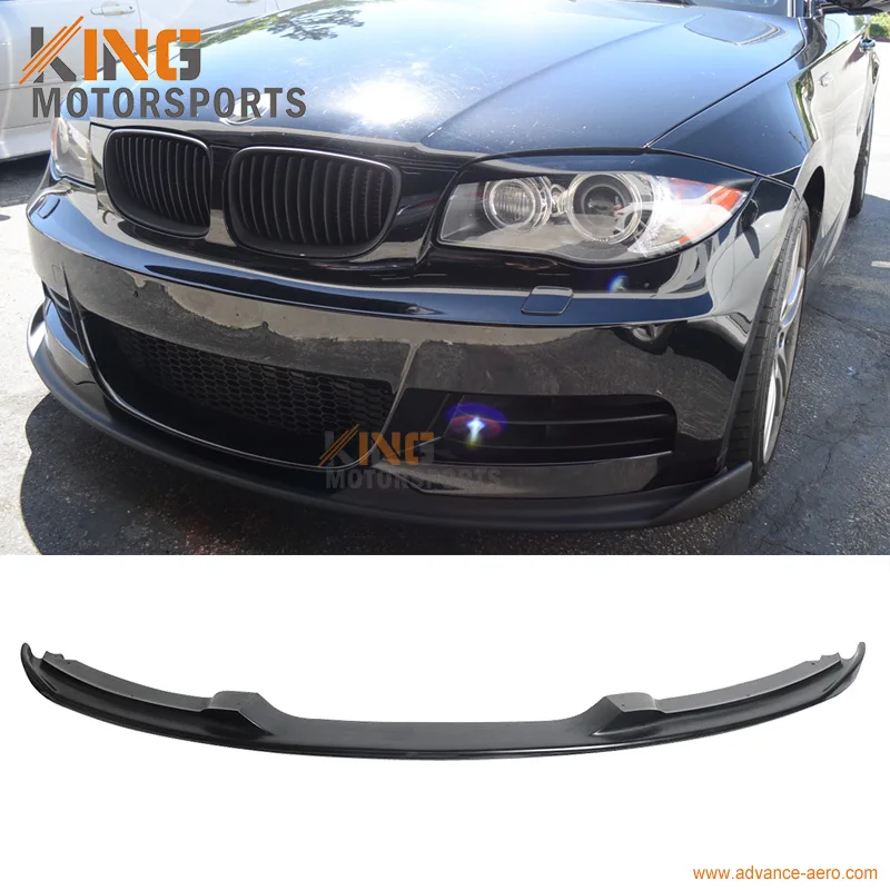 Подходит для 2007 2008 2009 2010 2011 BMW E82 135 135I черный поли передний бампер спойлер бодикит