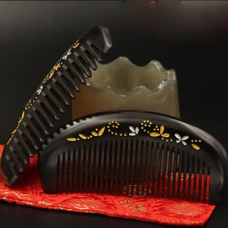 

wooden hair brush Comb Massager For Female Natural Ebony Combs Anti Static Massage Sanders Wood Hair Care Health Brush