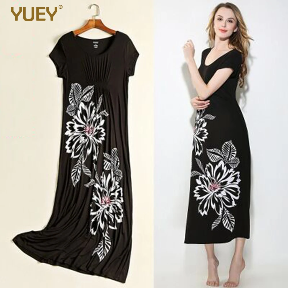 Женская Модальная ночная рубашка Летняя трикотажная с коротким рукавом и