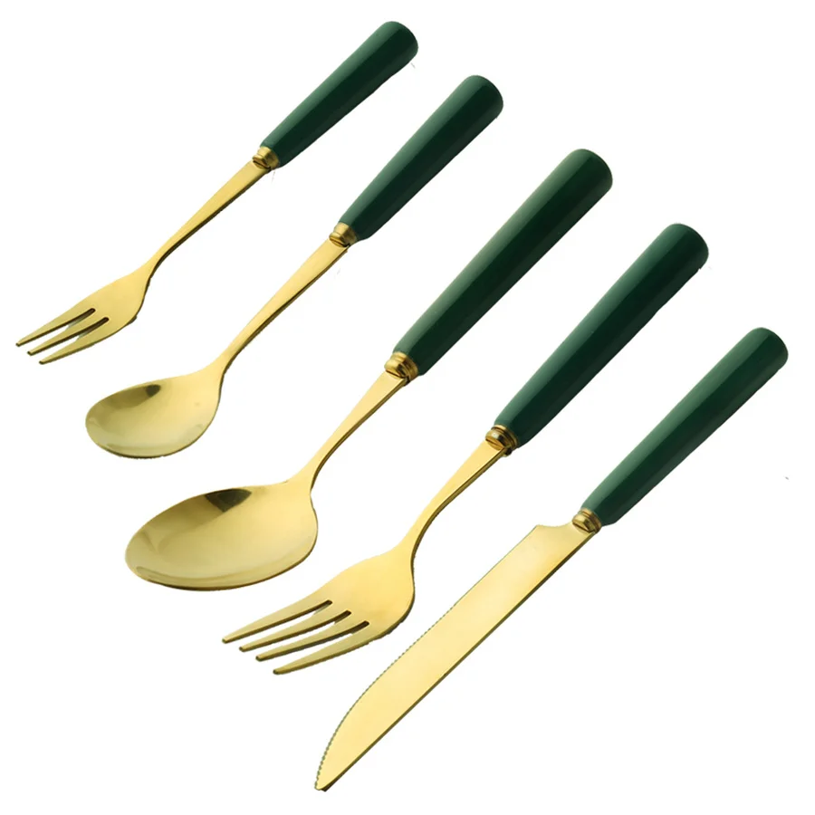 Набор столовых приборов из нержавеющей стали с керамической ручкой винтажный