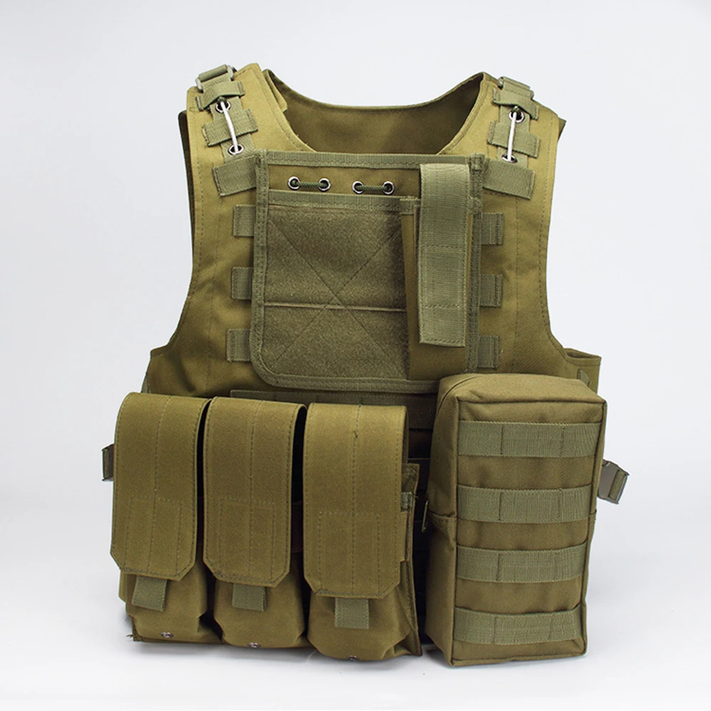 Green Страйкбол военный тактический жилет Molle боевой штурмовой плиты Перевозчик жилет охотничий жилет с Mag мешками для охоты на открытом воздухе жилеты - Цвет: Green