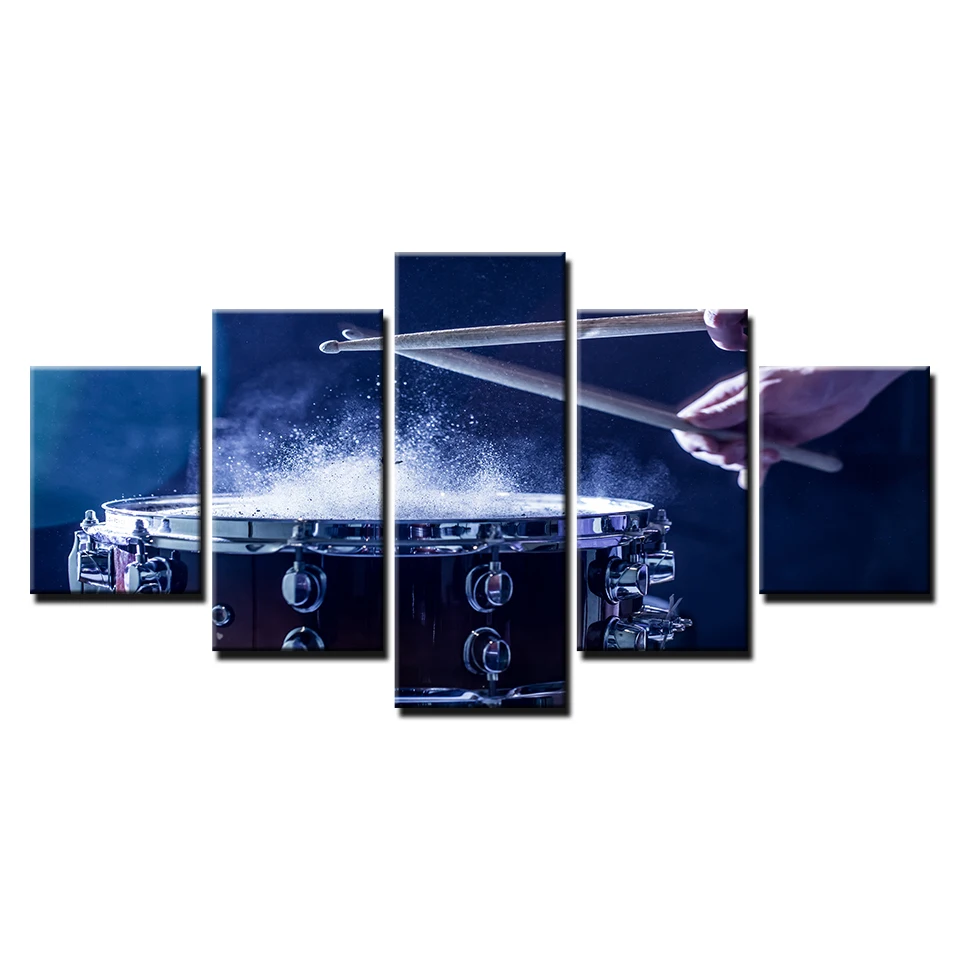 

Wall Art Canvas Paintings Home Decor HD Prints 5 Pieces Drums Pictures Musical Instruments Print Posters Living Room Framework