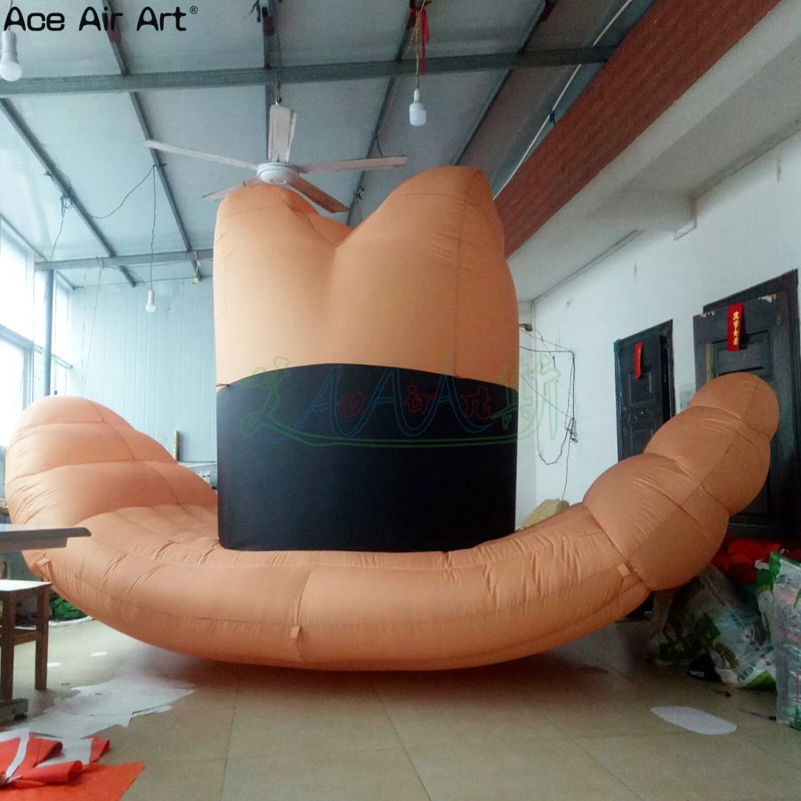 Высшее качество 2 м высокая желтая шляпа Реплика надувной ковбойский головной