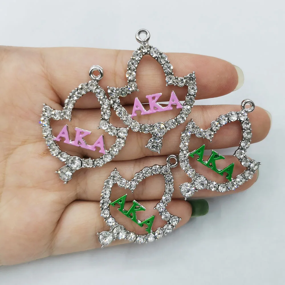

10Pcs Greek Society Pink Green Letter Maple Leaf Charms for Women Diy Jewelry Pendant Accessories