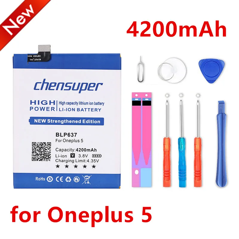 Запасной аккумулятор chensuper One Plus для OnePlus 5 5T 3 3T 2 1 + BLP571 BLP597 BLP613 BLP633 BLP637 розничная