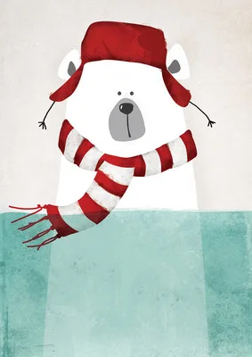 Кавайный мультяшный медведь Детские настенный художественный холст для