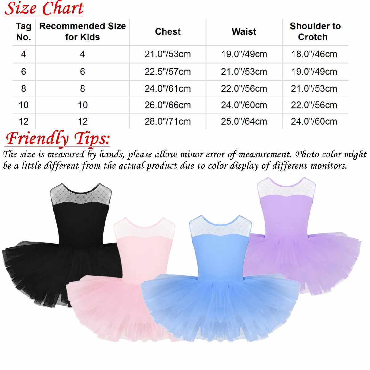 

MSemis Kids Girls Ballerina Tulle Dress Sleeveless Stretch Mesh Splice U-shaped Back Ballet Dance Gymnastics Leotard Tutu Dress