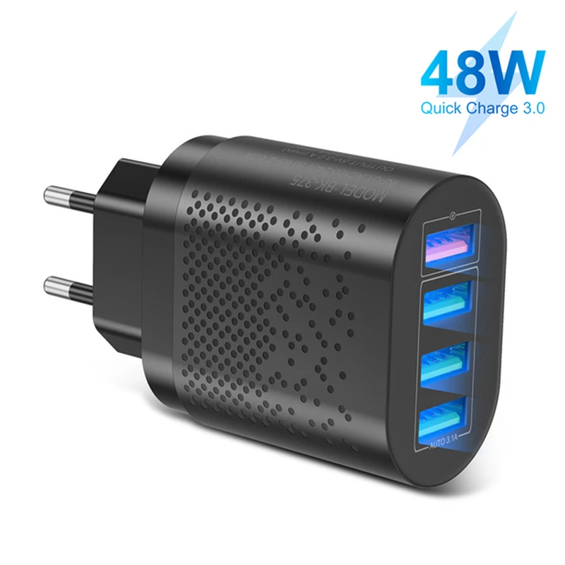 4 порта машинка для стрижки 48 Вт QC3.0 USB зарядное устройство Быстрая зарядка EU US