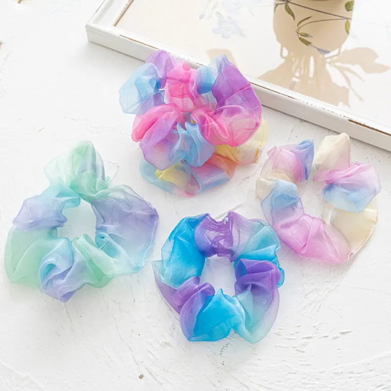 

Dyed Scrunchies Pack Hair Accessories For Women Girls Headbands Elastic Rubber Hair Tie Hair Rope Ring Ponytail Holder
