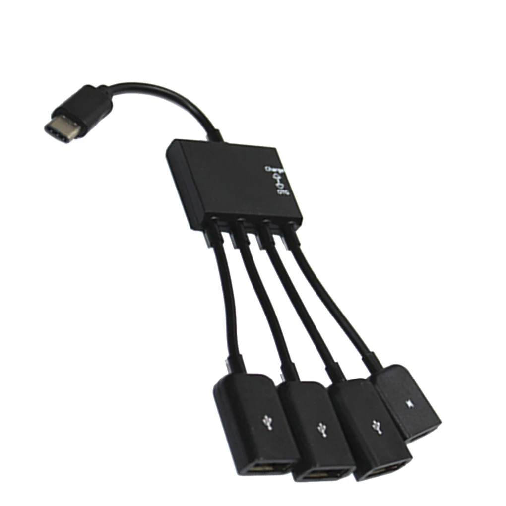 Type C Male To 3 USB Femal 1 Micro высокоскоростной разветвитель кабель для синхронизации