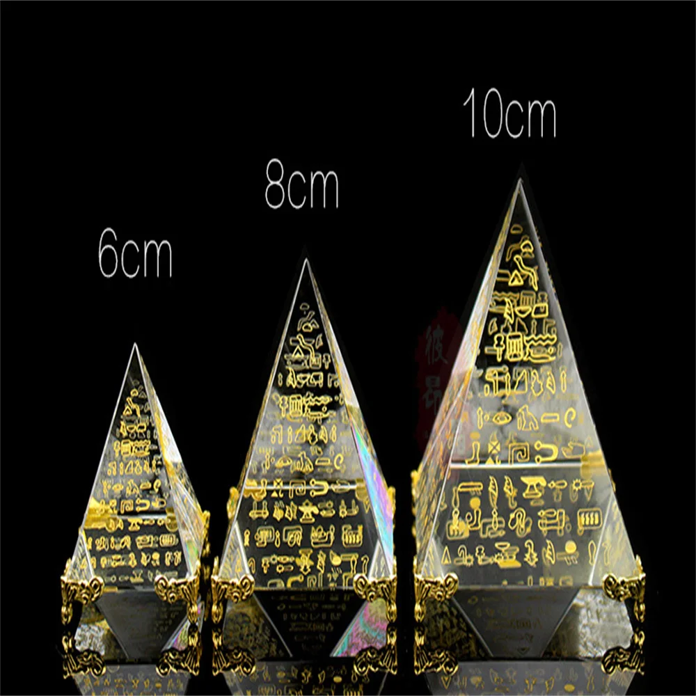 New Hieroglyphs Pyramid Crystal Feng Shui Stone Yoga Energy Healing Ornament Living Room Decoration | Дом и сад