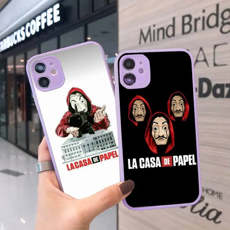 

the paper house money heist Phone Case Matte Transparent for iPhone 7 8 11 12 s mini pro X XS XR MAX Plus cover funda