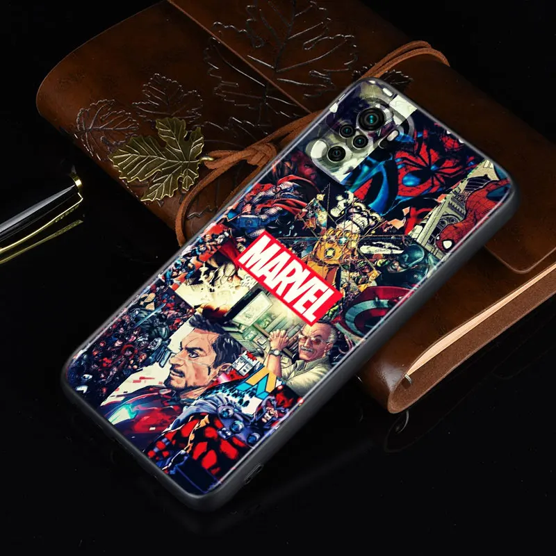 Классный Логотип Marvel для Xiaomi Redmi Note 10 9 Pro Max 10T 9T 9S 8T 8 7 6 5 4X Силиконовый мягкий черный