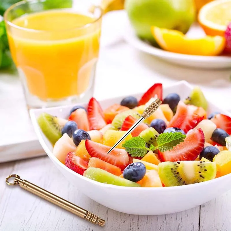 1 шт. титановая зубочистка с защитным держателем Нетоксичная водонепроницаемая