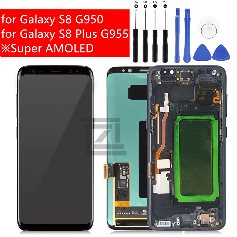 for Samsung Galaxy S8 lcd g950 s8 plus display Touch Screen Digitizer Assembly +frame s8 screen replacement Repair Spare Parts