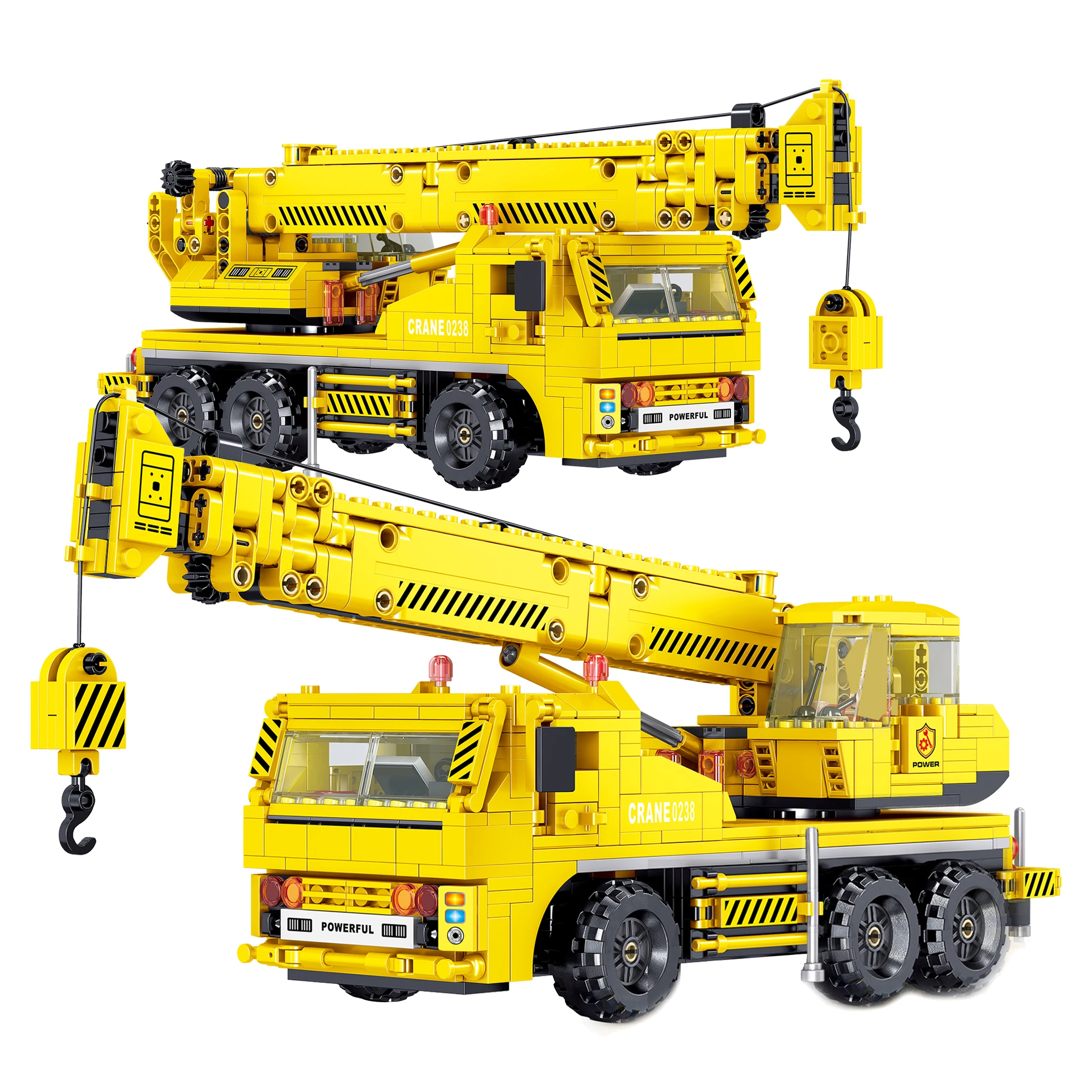 Инженерный мобильный кран строительные блоки город кирпичи для тележки набор