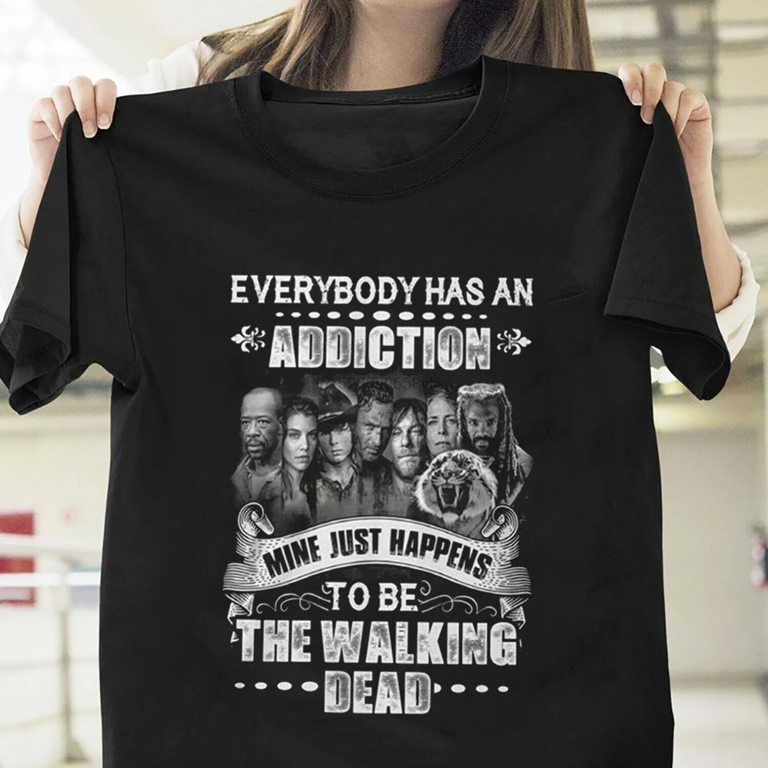 

Everyone Has An Addiction To Be The Walking Dead T Shirt Black Cotton Men S 4Xl