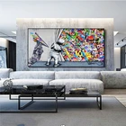 картина картины для интерьера постеры на стену Современное граффити уличное искусство настенная живопись мальчик за кадром холст живопись постер гостиная домашний декор картины