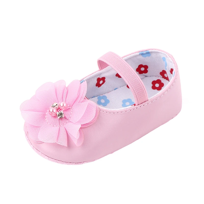 

Baby Prewalker Soft Bottom Anti-slip Casual Walking Shoes Footwear Classic Princess GirlSoft Soled Flat Big Flower Shoes03