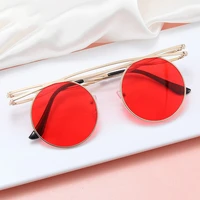 personality frame flat top sun glasses for female 2022 fashion vintage round lens outdoor street beat sunglasses women trendy uv