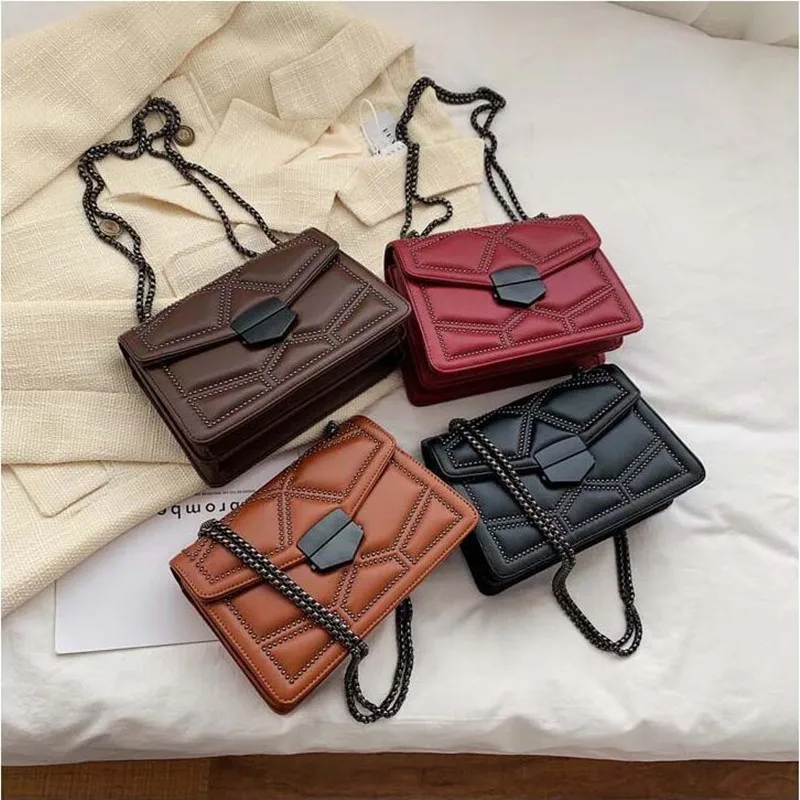 

Female bag Western style female bag 2021 spring new fashion chain black messenger bag tide shoulder bag small square bag