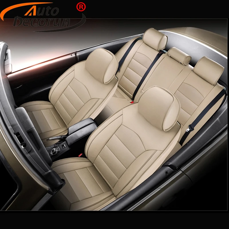 AutoDecorun 15 шт./компл. перфорированные чехлы из воловьей кожи для сидений Peugeot 407