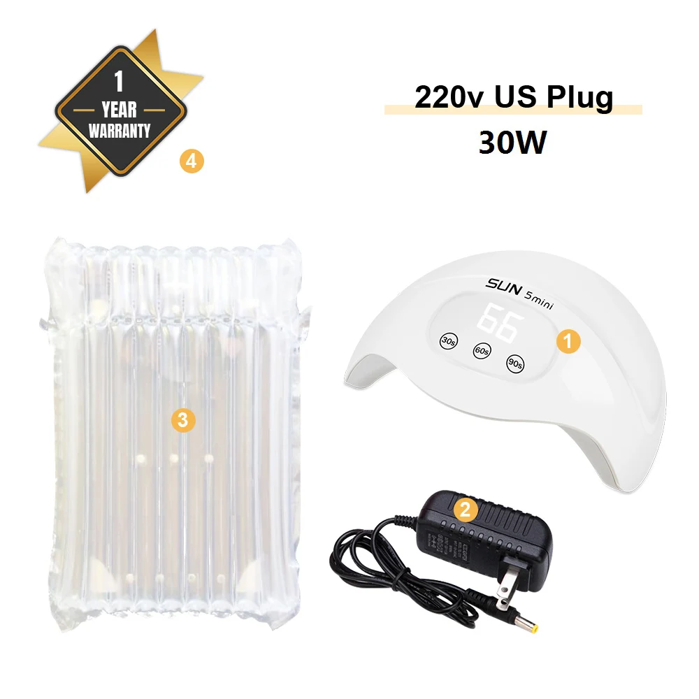 US Plug 30 Вт УФ-лампа для сушки ногтей 15 шт. Светодиодная лампа для ногтей с портативным цифровым дисплеем Сушилка для ногтей 3 режима синхронизации - Цвет: US Plug