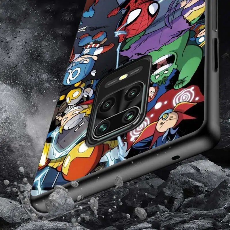 

Marvel Avengers Cartoon Soft TPU For Xiaomi Redmi Note10 10S 9T 9S 9 8T 8 7 6 5A 5 4 4X Prime Pro Max Black Phone Case