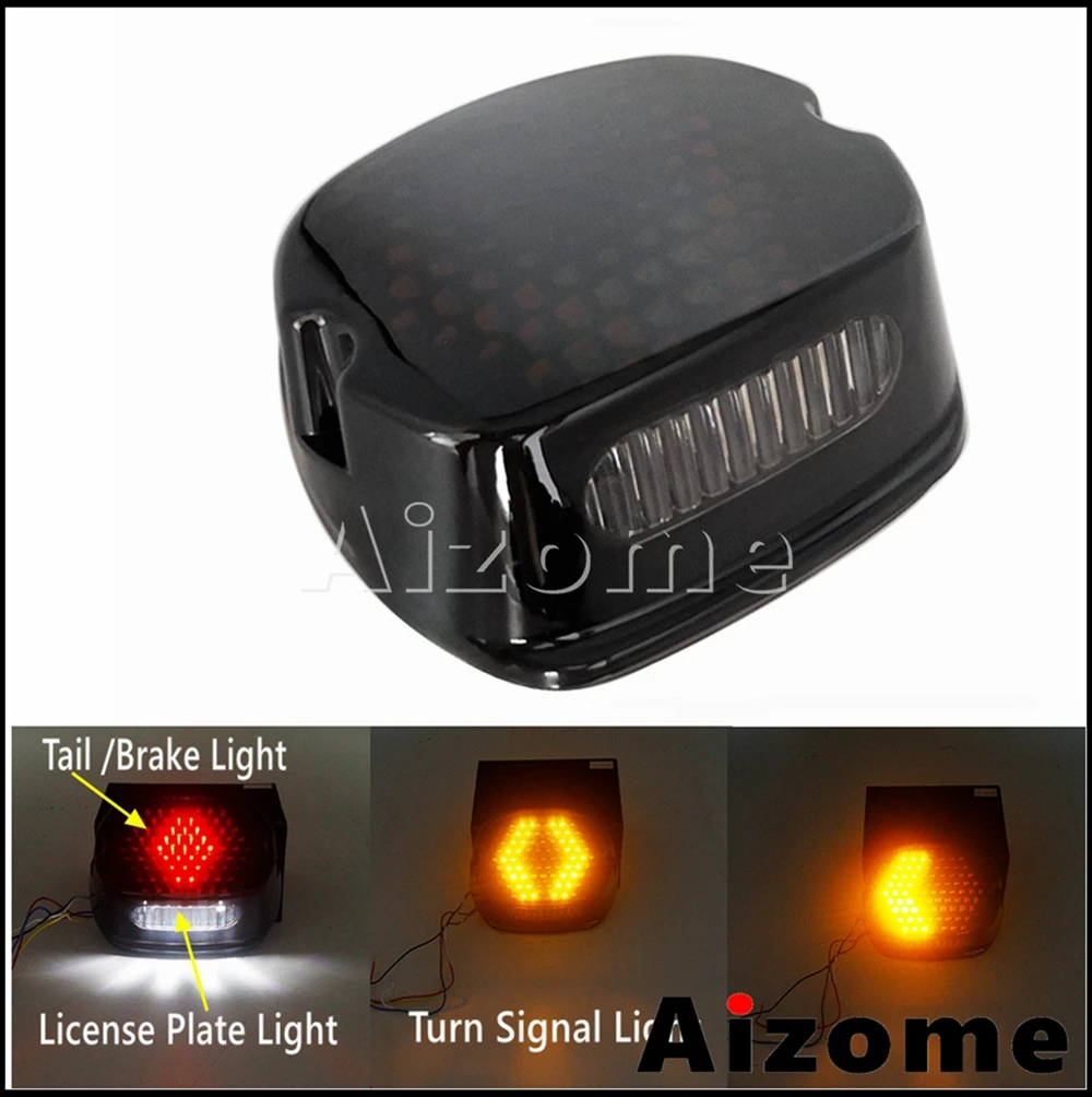 Red/Smoke Lens Motorcycle Rear Light LED Integrated Taillight Running Brake Stop Tail Lamp for Harley Dyna Softail Sportster XL |