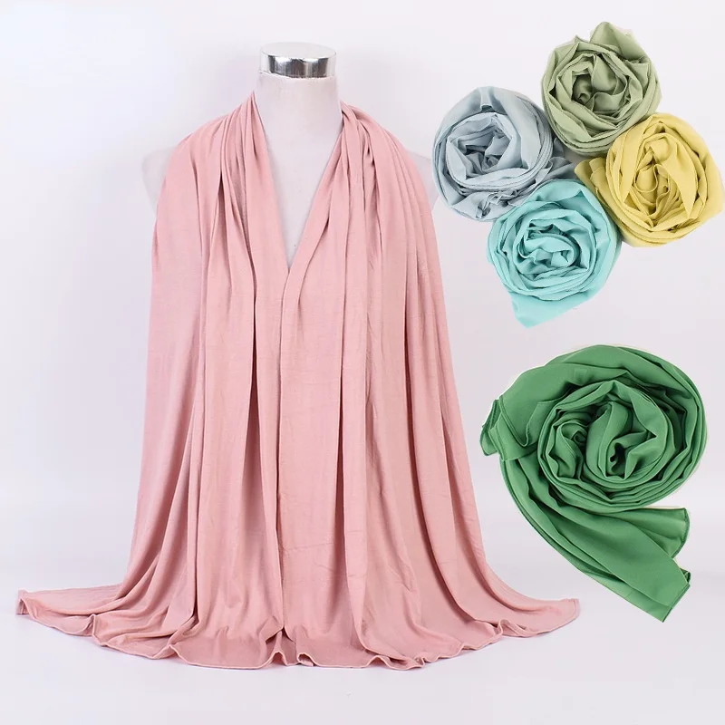 

Solid Color Pearl Chiffon Scarf Wholesale Headscarf.