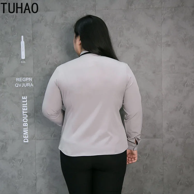 TUHAO женские рубашки Повседневная Блузка на осень и весну 3XL 4XL 5XL 6XL размера плюс