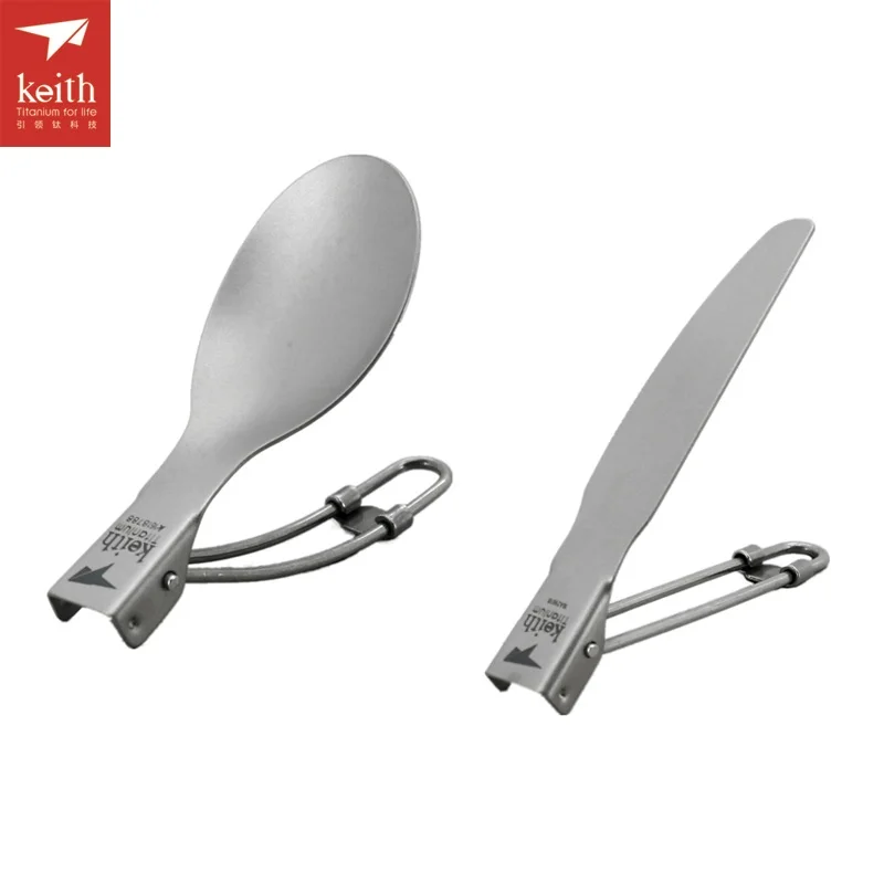 Keith открытый Титан складной ложка Spork нож кемпинг столовые приборы беспорядок Комплект Ti530234 - Цвет: Ti53024