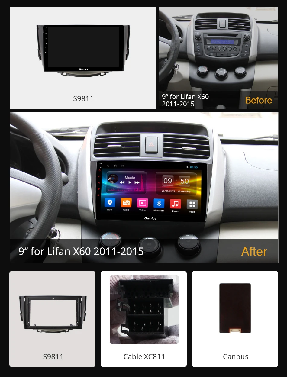Ownice k3 k5 k6 Восьмиядерный Android 9 0 4G + 64GB Автомобильный DVD плеер GPS навигация 2011 2012 2013 2014
