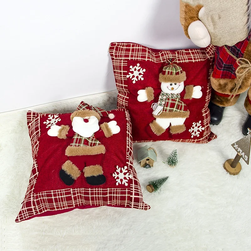 2 шт. Рождественские украшения Набор подушек ткань трехмерная кукла Санта-Клауса