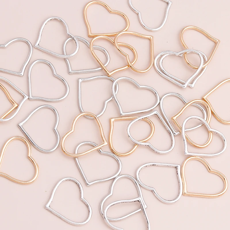 Бусины с полыми сердечками подвески-соединители для самостоятельного