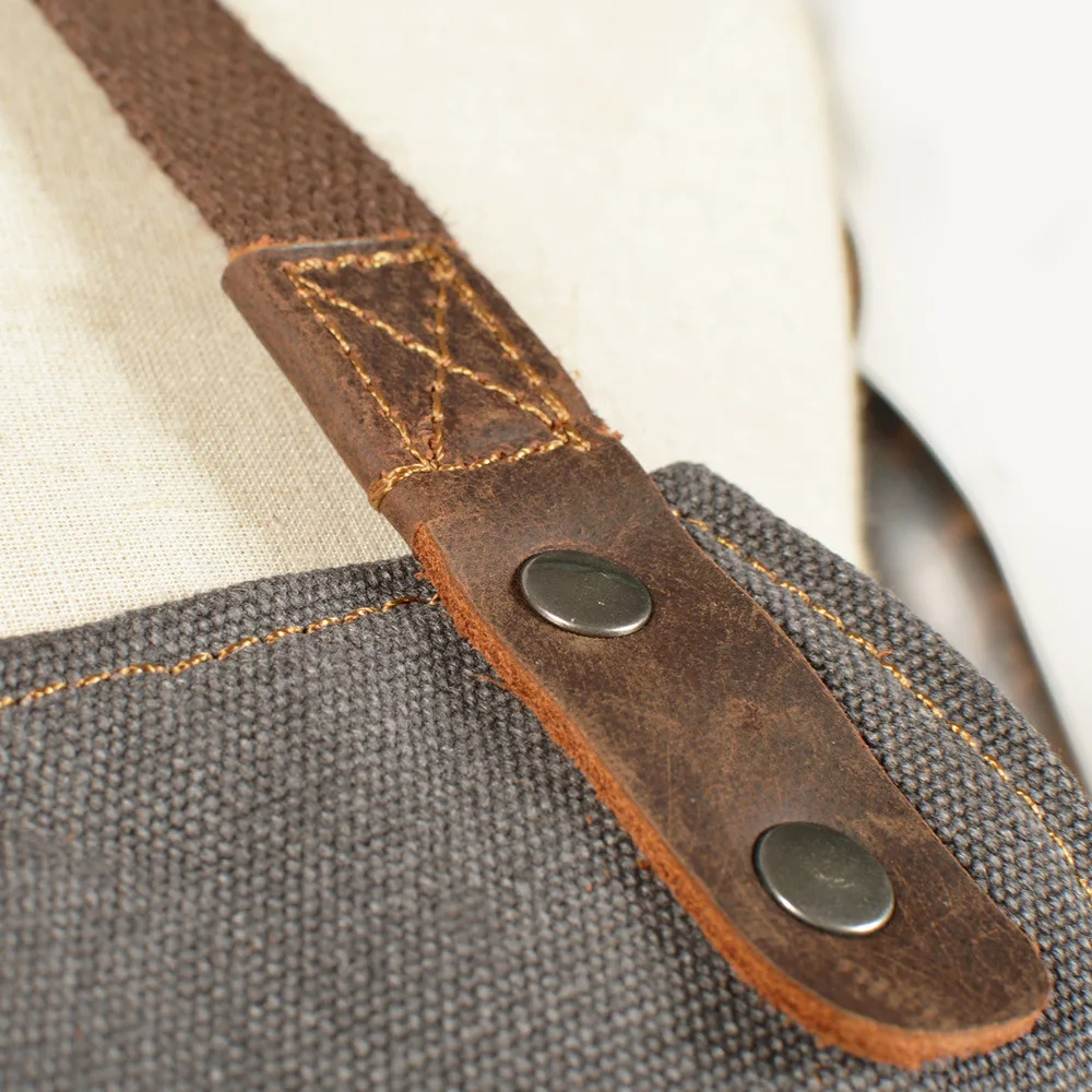 Брезентовый фартук с кожаным ремешком одежда для парикмахерской флористики