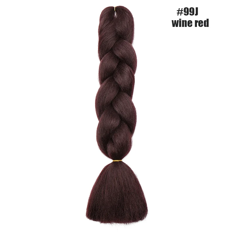# 1B Benahair, 24 дюйма, огромные косички, длинные, Омбре, Джамбо, синтетические косички, вязанные волосы, розовый, фиолетовый, синий, красный, наращивание волос, африканские для женщин - Цвет: # 1B
