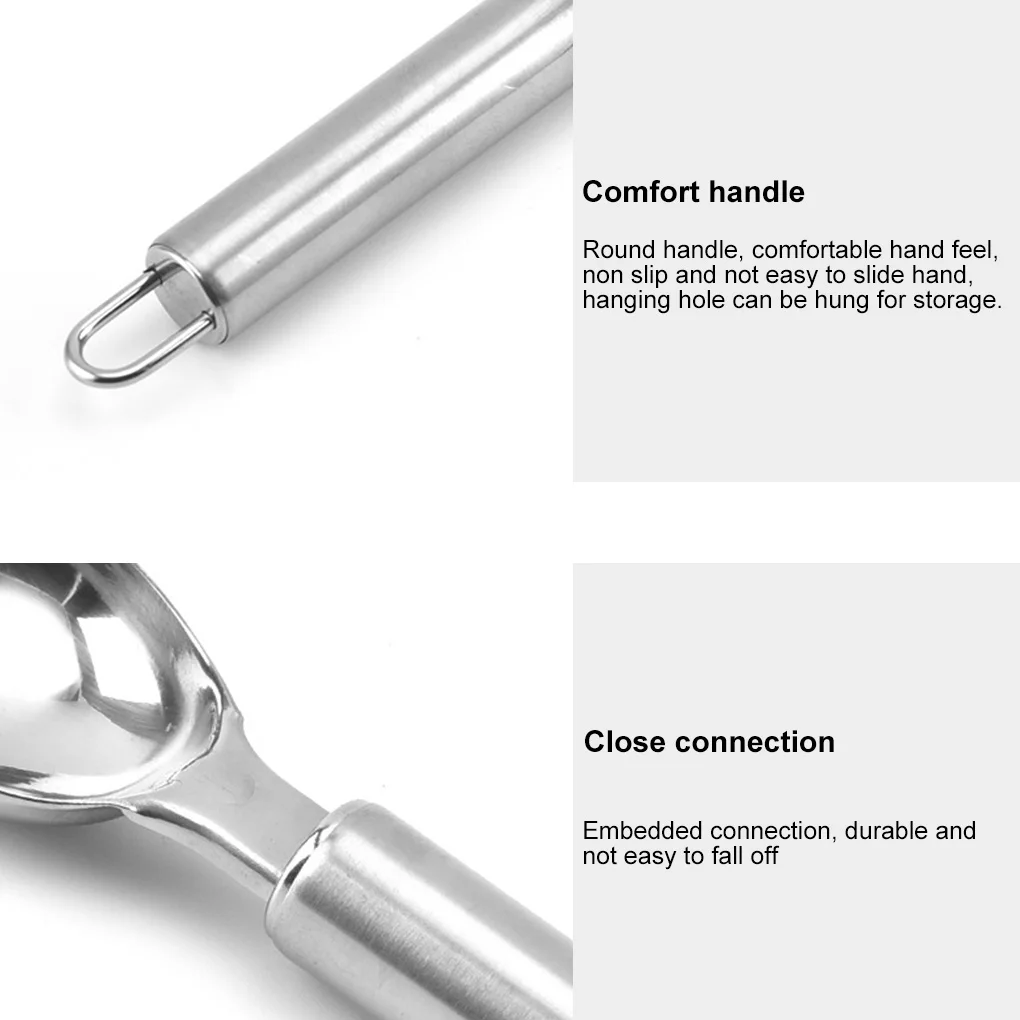 

Stainless Steel Ice Cream Scoop Digging Ball Spoon Icecream Dessert Spoon Scooper with Round Handle Kitchen Creative Tool