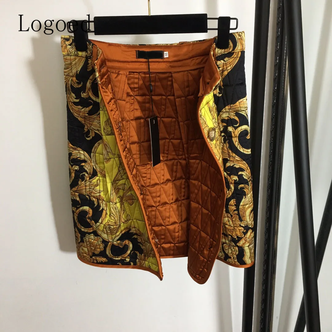 

2021 luxury brand retro printing fashion short skirt set sexy slim sleeveless short sleeve Vest + high waist cotton A-type skirt
