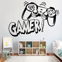 ps4 gamer vinyl wall sticker for kids room decoration video gamepad wall decals for kids bedroom pvc wall art mural y244
