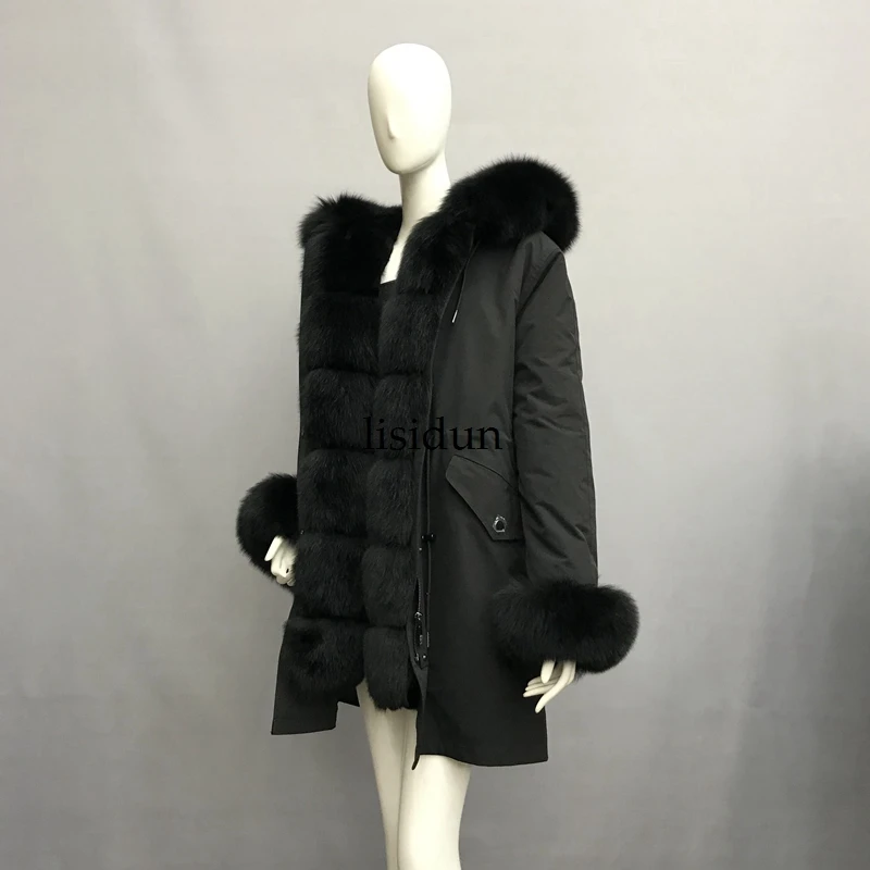 2019 модная зимняя куртка женская шуба из натурального меха лисы с воротником