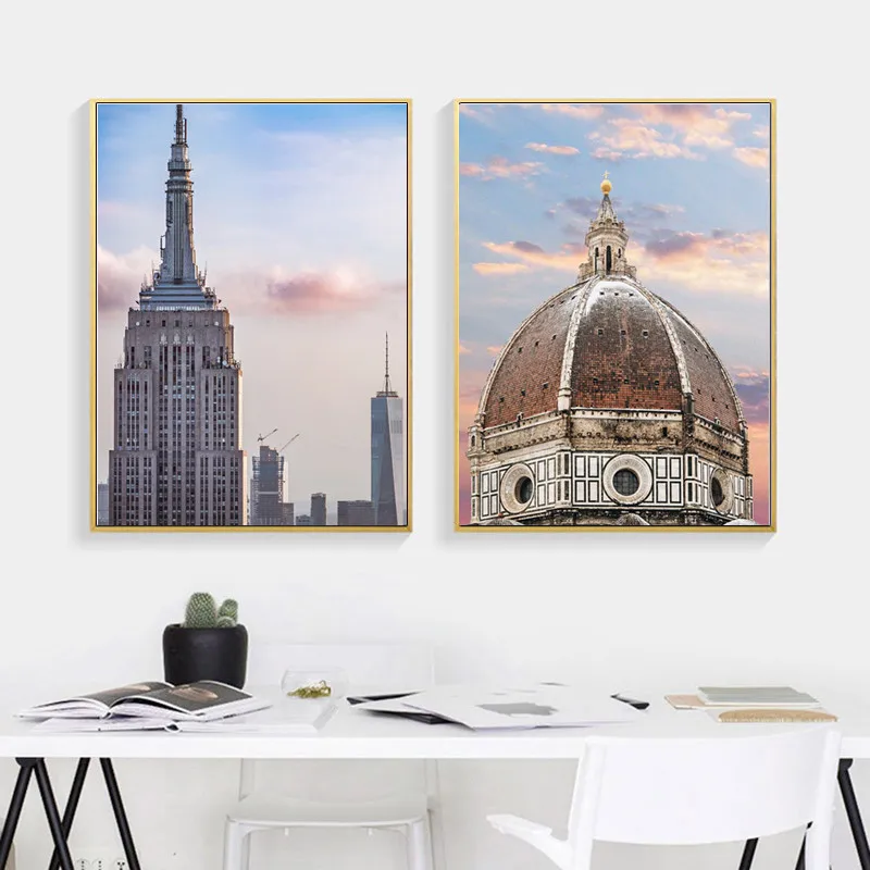 

Landscape Painting Beautiful Castle Poster Art Architecture Nordic Decoration Home Waterproof Ink Still Life Canvas Painting